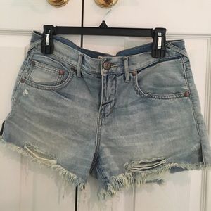Free People high waisted denim shorts
